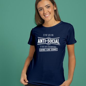 T-shirt "Je ne suis pas antisocial"