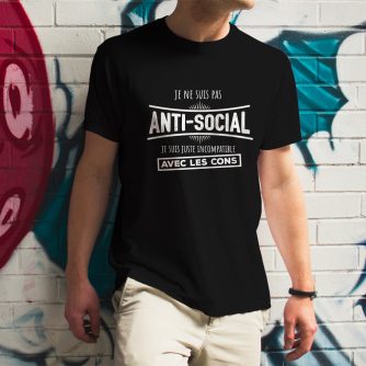 T-shirt "Je ne suis pas antisocial"