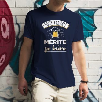 T-shirt "Tout travail mérite sa bière"