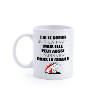 Mug "J'ai le coeur sur la main"