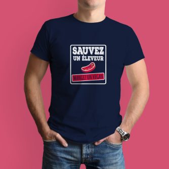 T-shirt "Sauvez un éleveur, mangez un vegan"