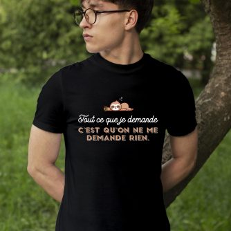 T-shirt "Tout ce que je demande c'est qu'on ne me demande rien"